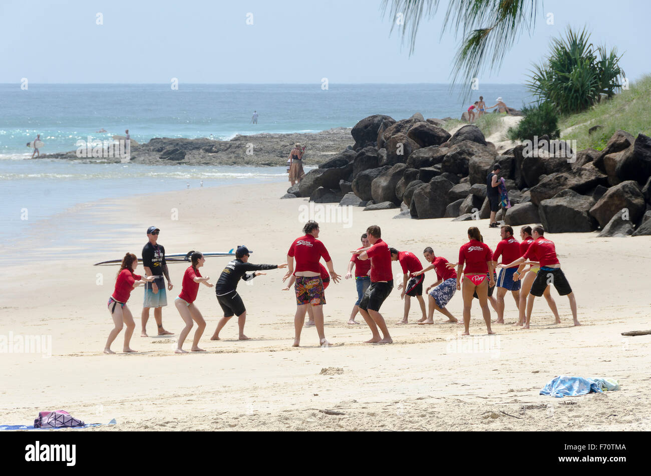 Surfing school, Currumbin, Gold Coast, Queensland, Australia Stock Photo Alamy