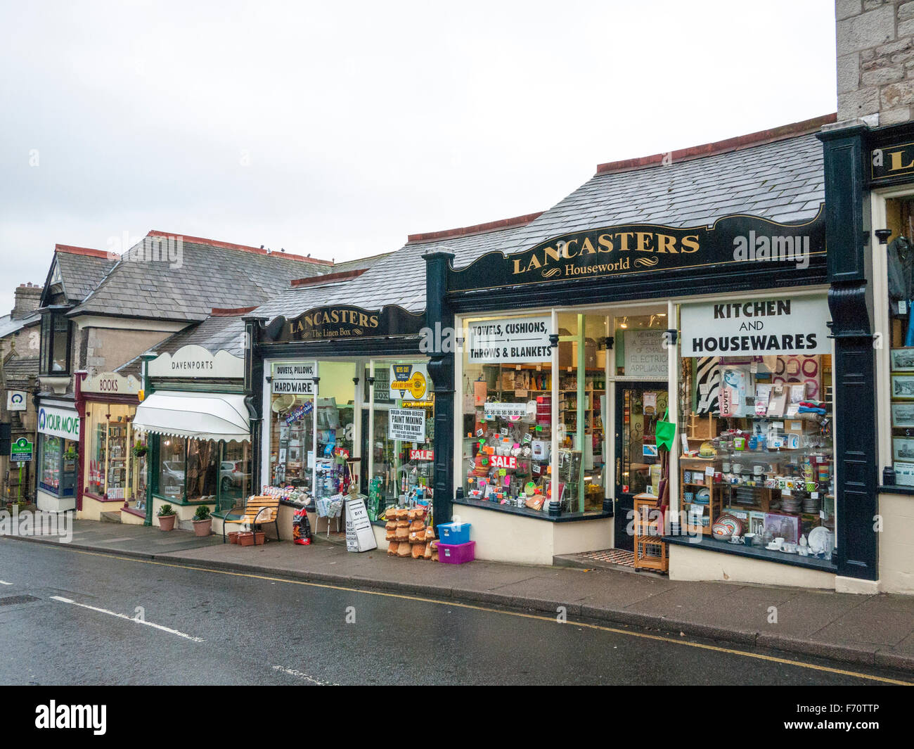 Shops in GrangeoverSands Cumbria UK Stock Photo Alamy
