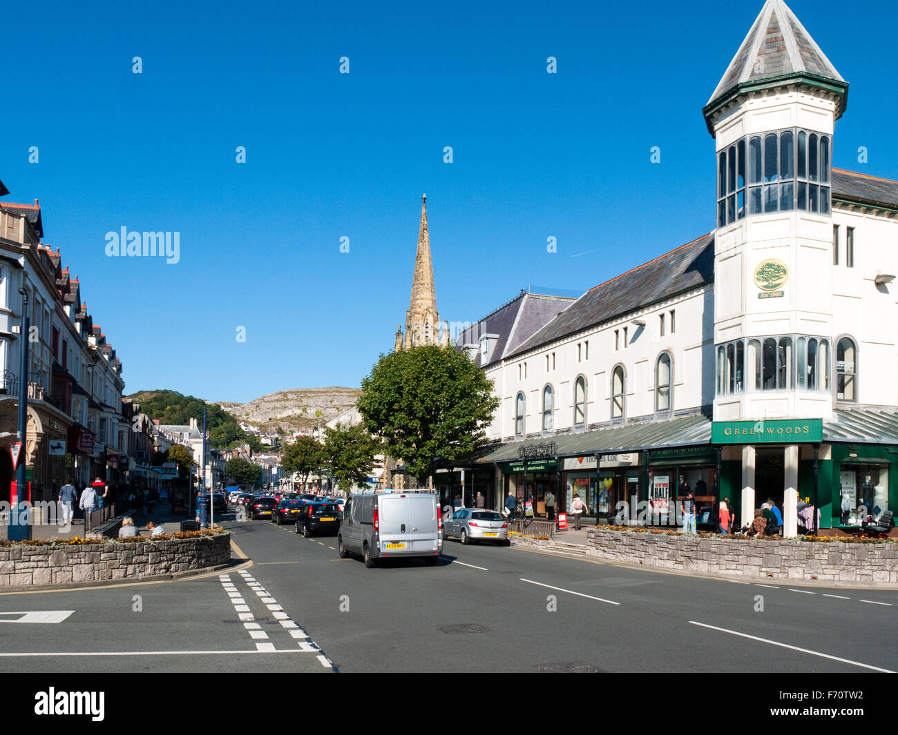 Town centre in Llandudno Gwynedd Wales UK Stock Photo - Alamy