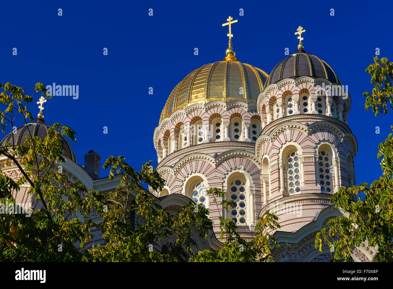 Domes Nativity of Christ Cathedral, Riga, Latvia Stock Photo Alamy
