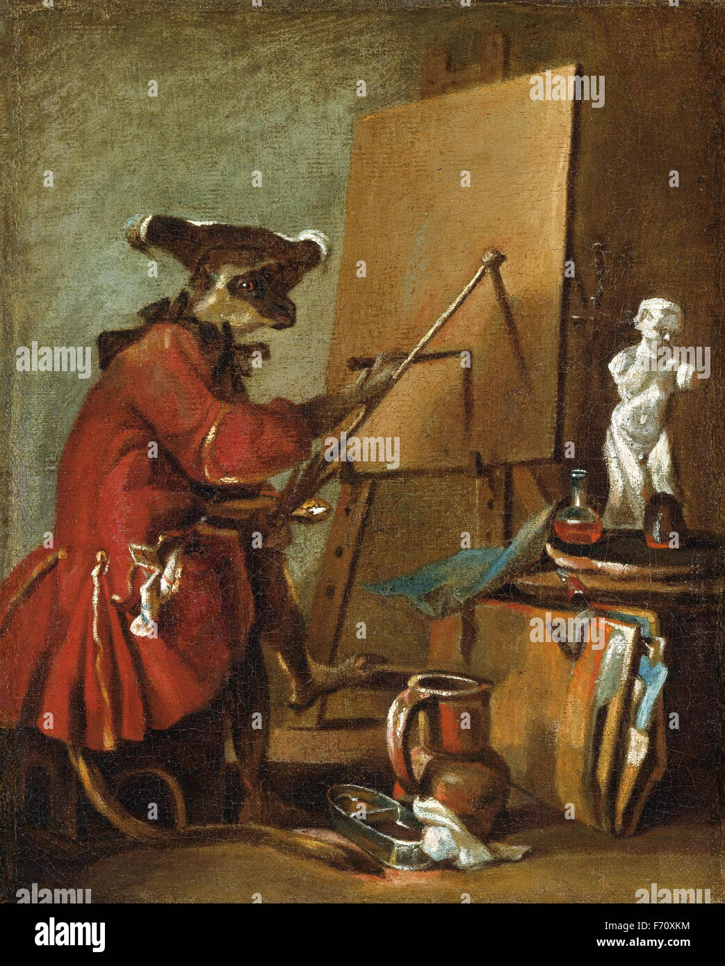 Jean Siméon Chardin - Le Singe Peintre Stock Photo