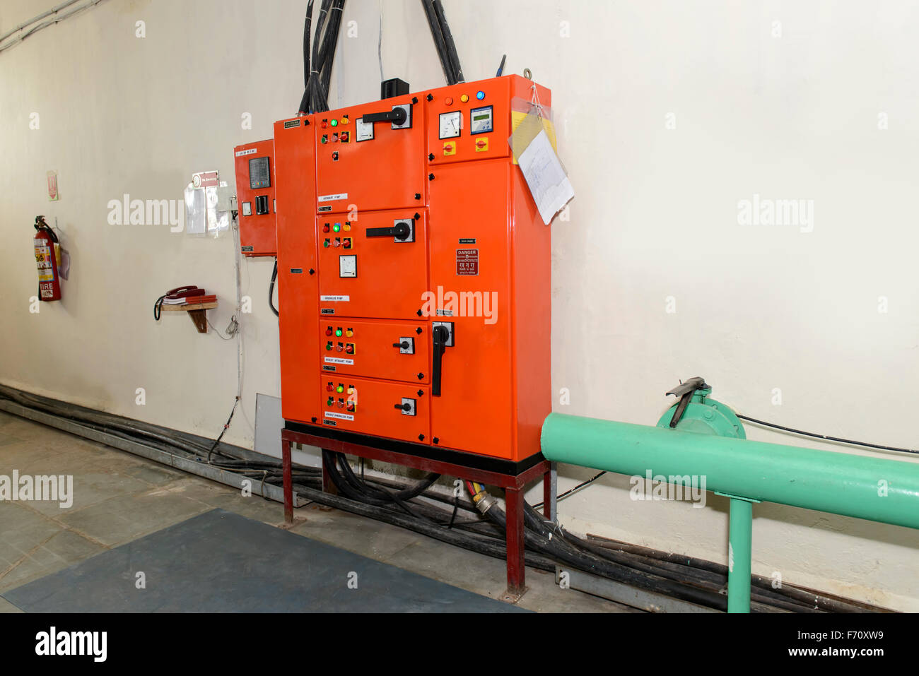 Fire hydrant pump control, India, Asia Stock Photo