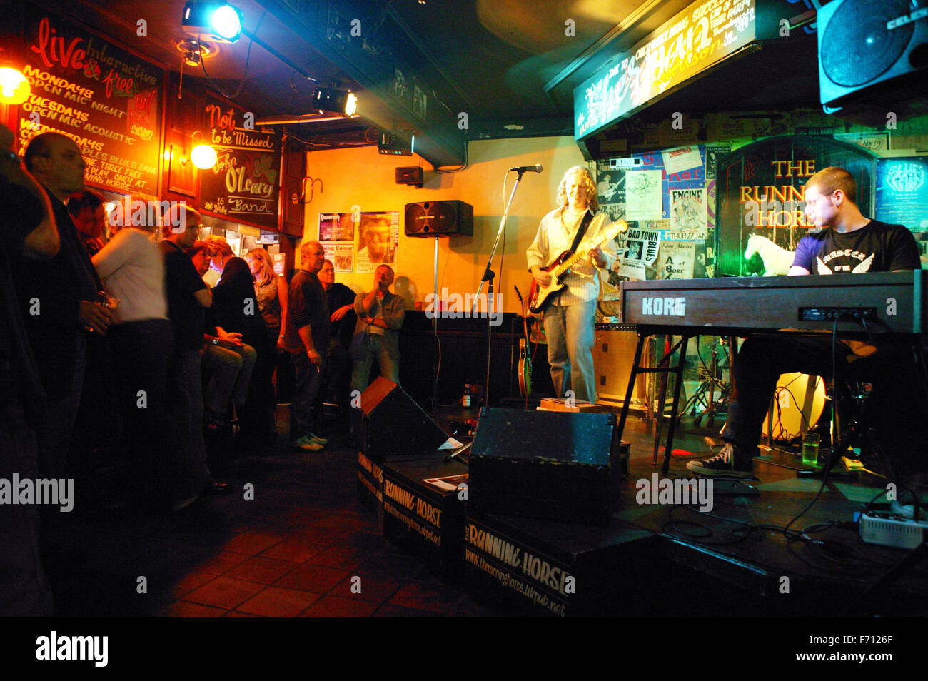Band playing to audience in a pub Stock Photo Alamy
