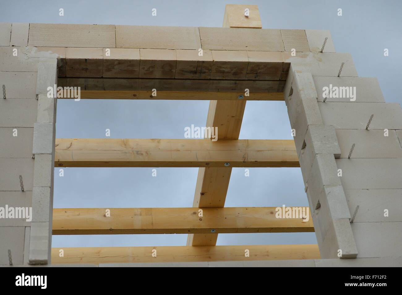 Construction area for a private house, Germany, near the city of Seesen 19. November 2015. Photo: Frank May Stock Photo