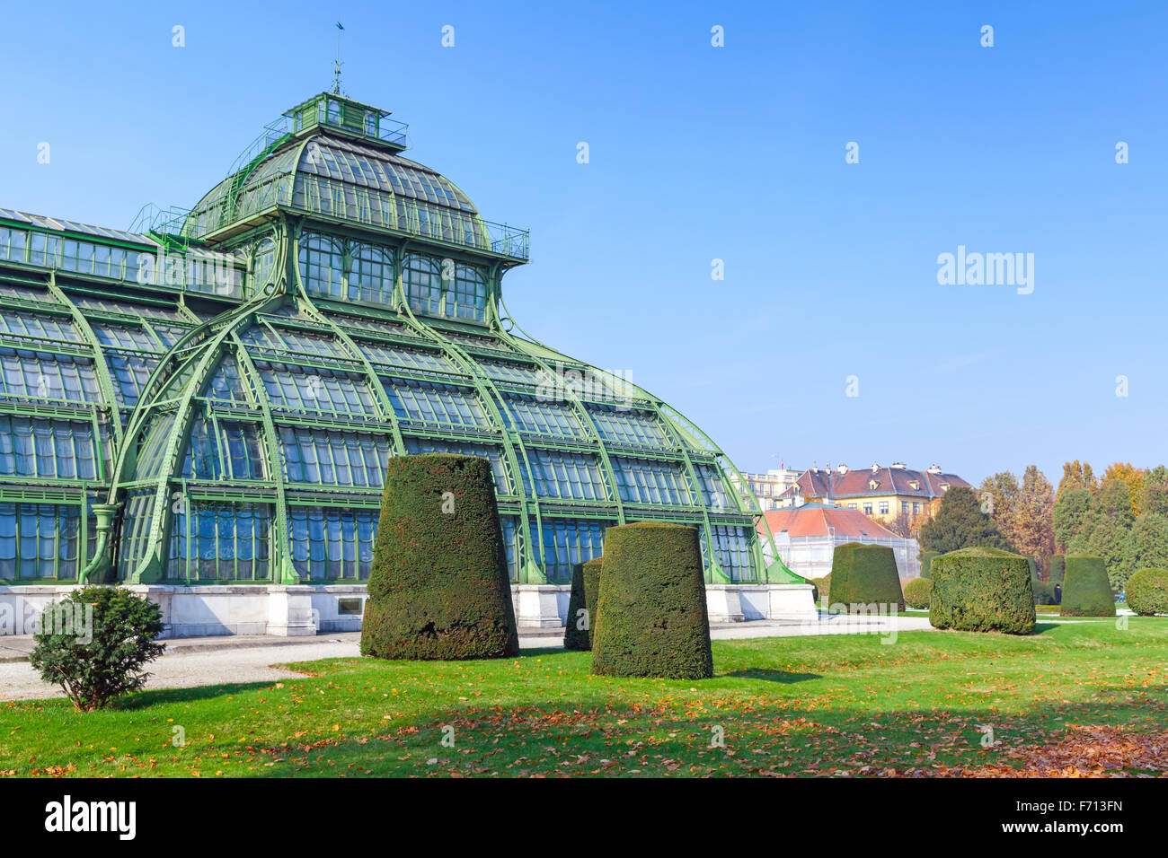 The Palm house, garden of Schonbrunn Palace. Vienna, Austria Stock Photo