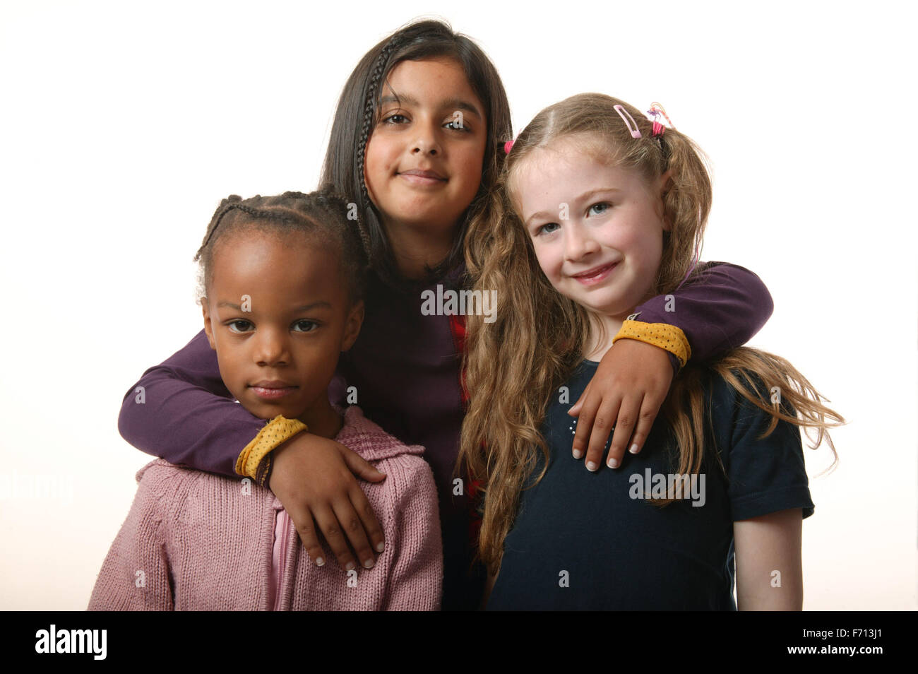 Group portrait of three young girls Stock Photo - Alamy