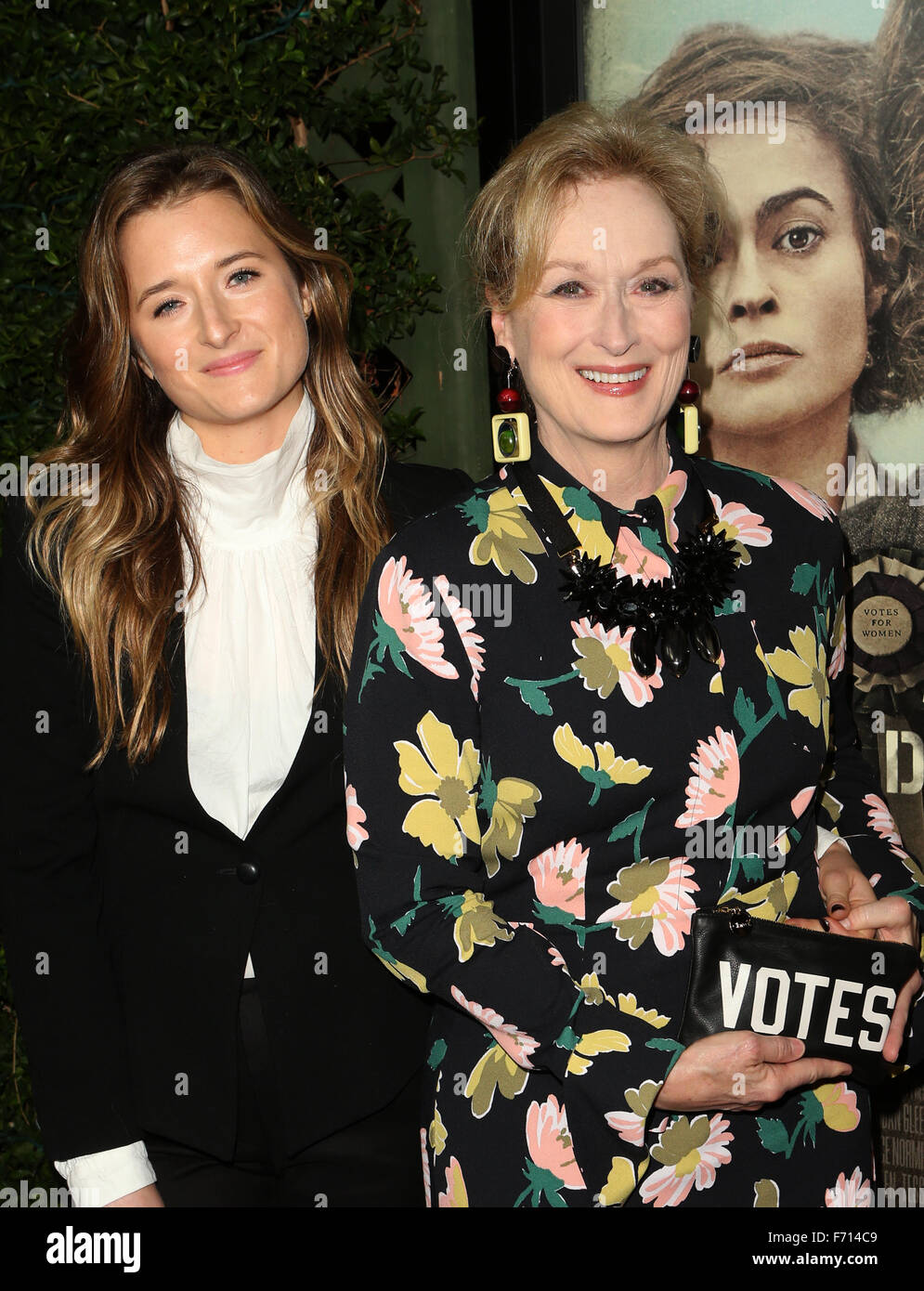 Premiere Of Focus Features' 'Suffragette'  Featuring: Grace Gummer, Meryl Streep Where: Beverly Hills, California, United States When: 20 Oct 2015 Stock Photo