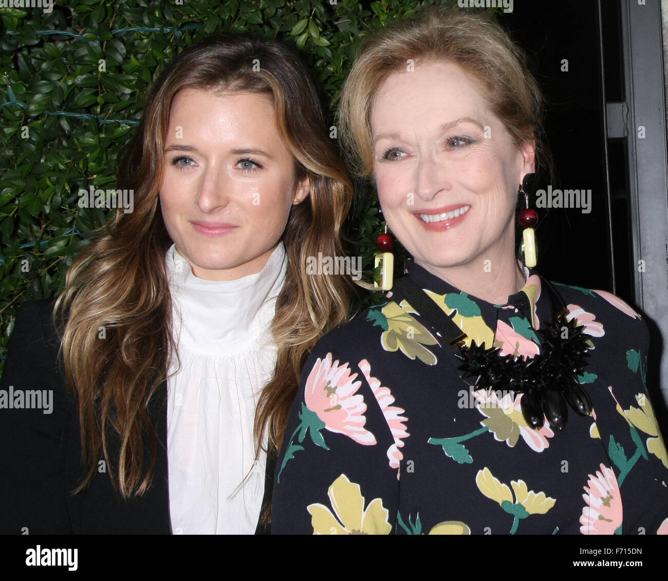 Premiere of Focus Features' 'Suffragette' - Arrivals  Featuring: Grace Gummer, Meryl Streep Where: Beverly Hills, California, United States When: 20 Oct 2015 Stock Photo