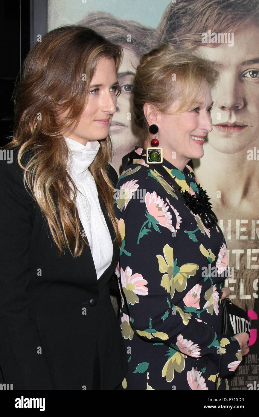 Premiere of Focus Features' 'Suffragette' - Arrivals  Featuring: Grace Gummer, Meryl Streep Where: Beverly Hills, California, United States When: 20 Oct 2015 Stock Photo