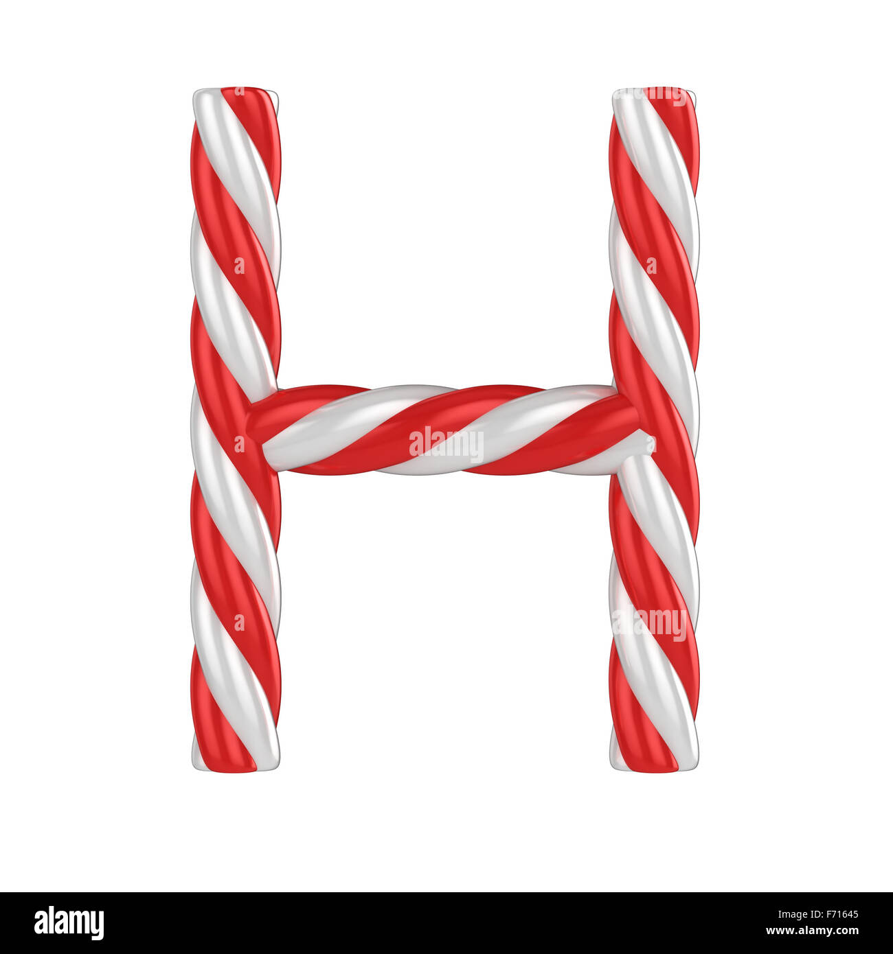 christmas candy cane font - letter H Stock Photo