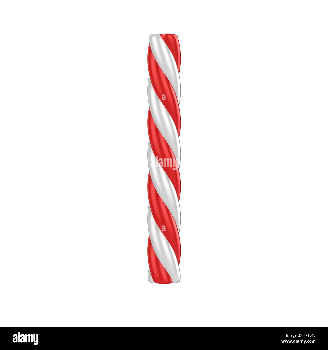 christmas candy cane font - letter I Stock Photo