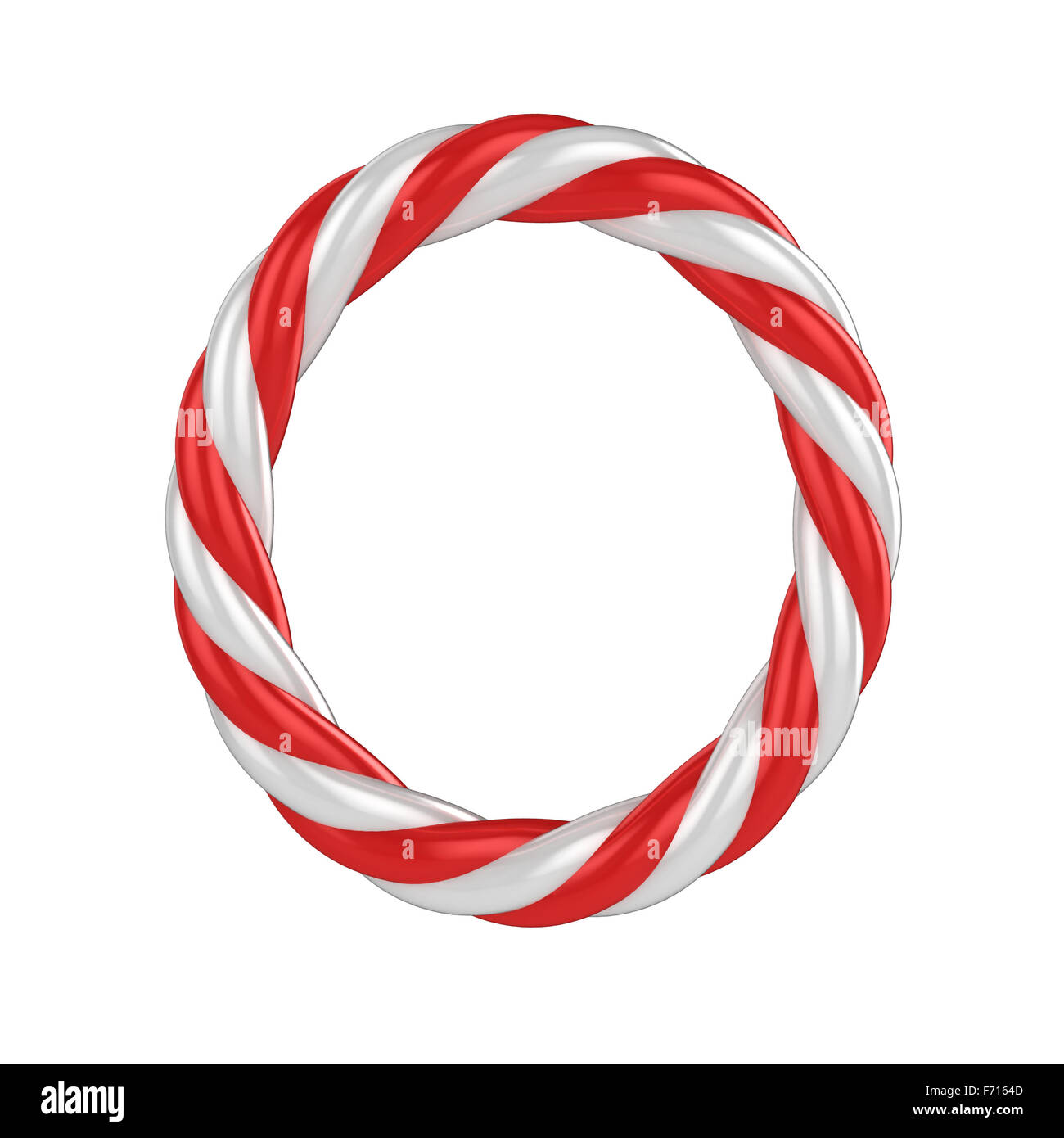 christmas candy cane font - letter O Stock Photo
