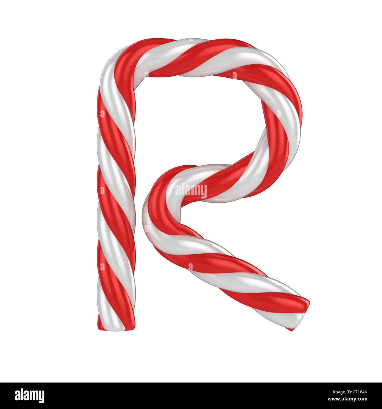 christmas candy cane font - letter R Stock Photo