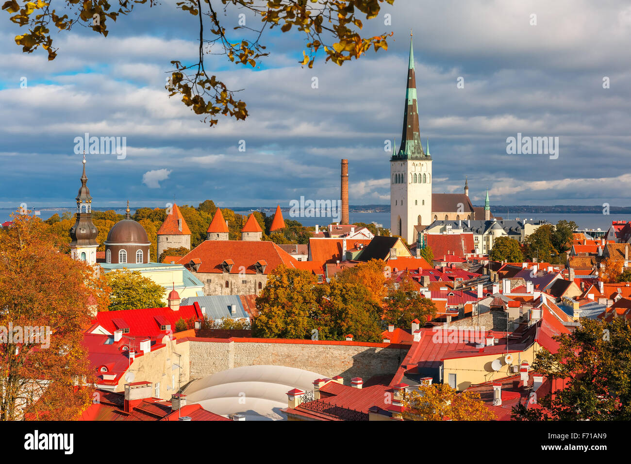 Aerial view old town, Tallinn, Estonia Stock Photo