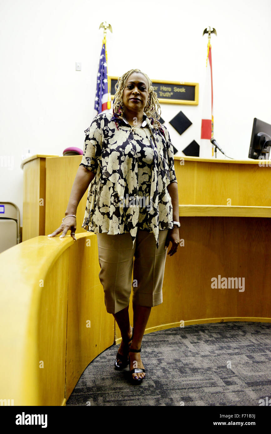 Don King's daughter Debbie King speaks at Teen Court National Recovery Month and National