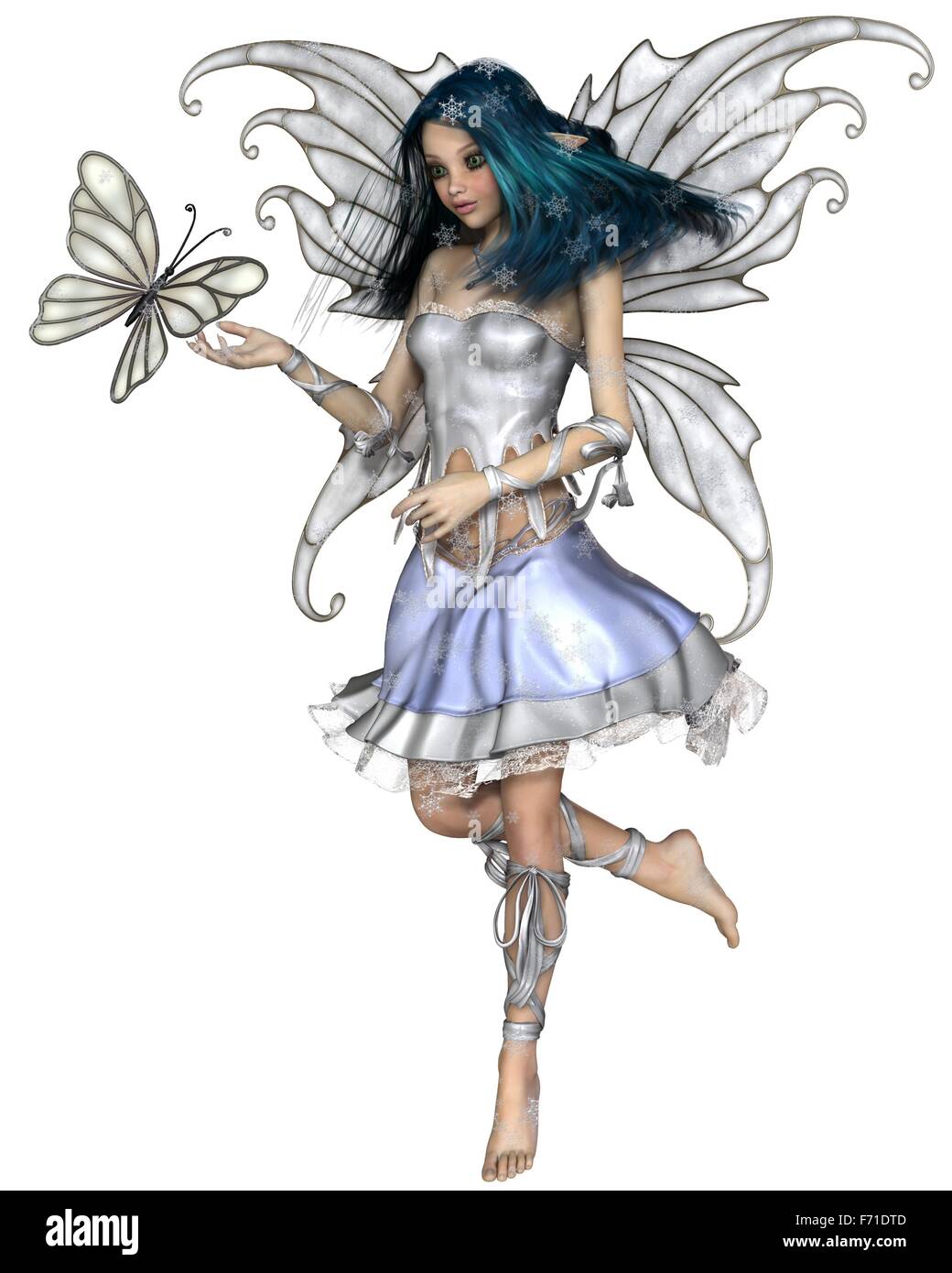 Snowflake Butterfly Fairy Stock Photo