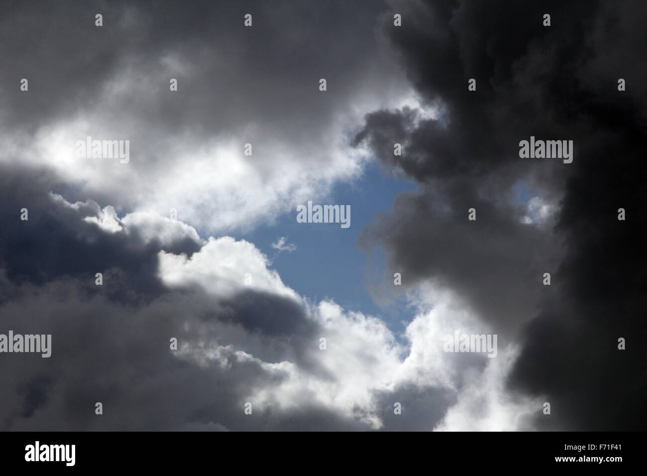 heart shape blue sky in dark clouds in sky Stock Photo - Alamy