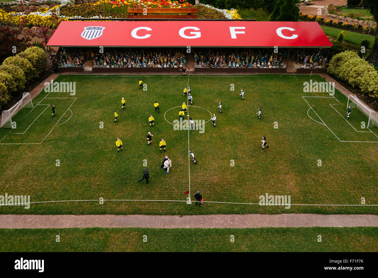 Miniature soccer stadium CGFC Stock Photo