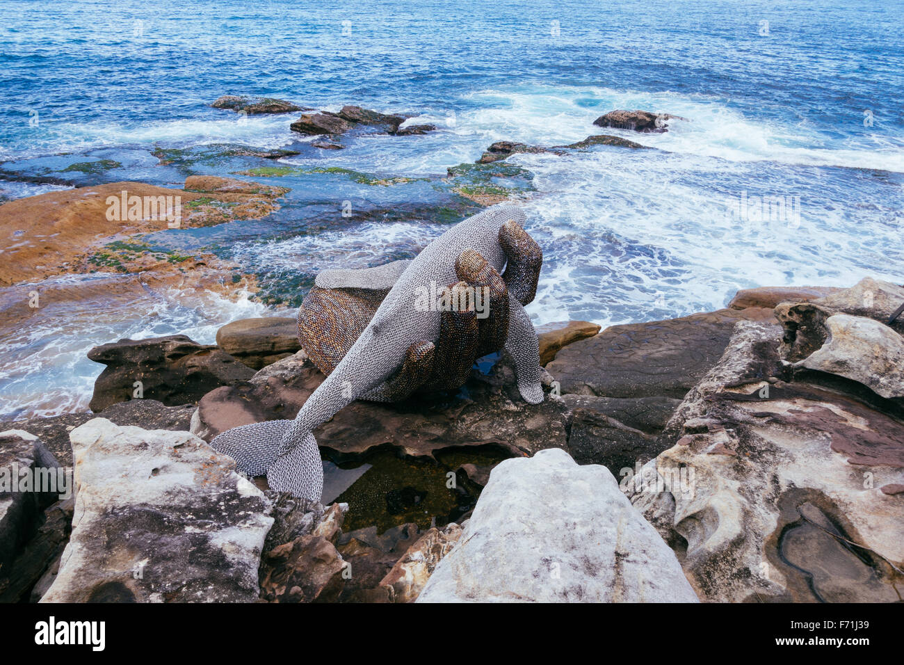 sculpture by the sea coastal walk Stock Photo