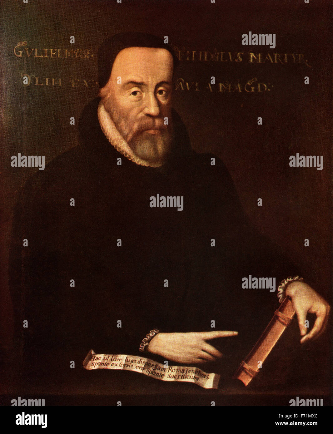 William Tyndale, also spelled Tynsdale, Tindall, Tindill, Tyndall c. 1494–1536.  English scholar who became a leading figure in Protestant reform. Stock Photo