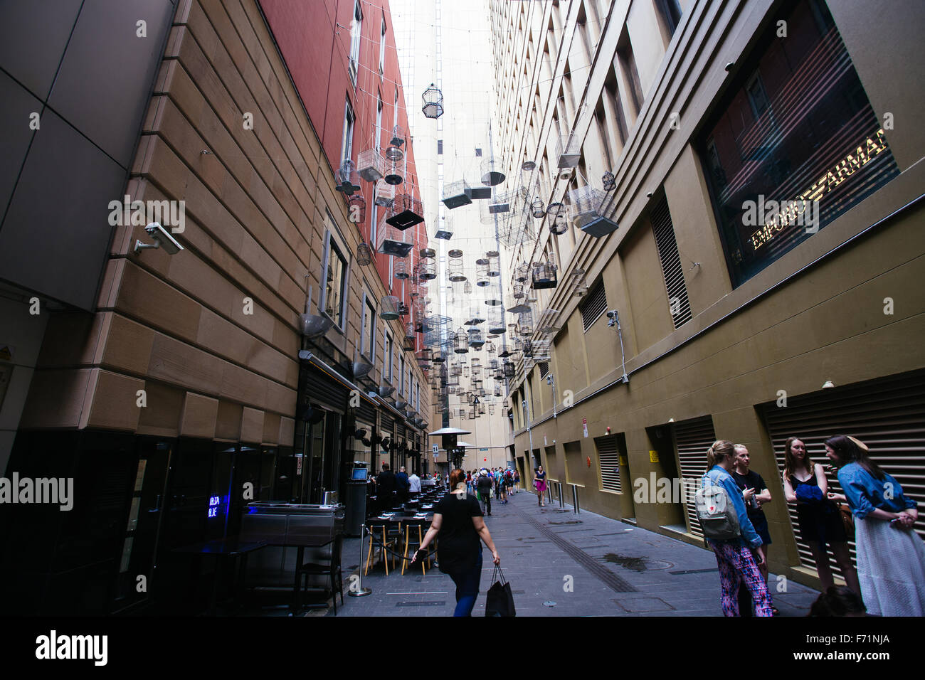 hanging cages Sydney Stock Photo