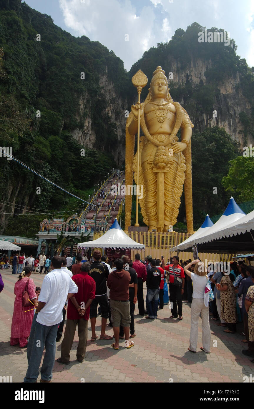 Statue of the God Murgan, Batu Caves limestone caves and temples, Kuala Lumpur, Malaysia, Southeast Asia, Asia Stock Photo