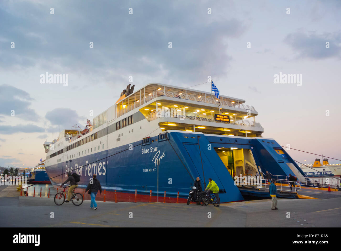 Ferry to Syros and Mykonos, at Piraeus, port of Athens, Greece Stock Photo 90394701 Alamy