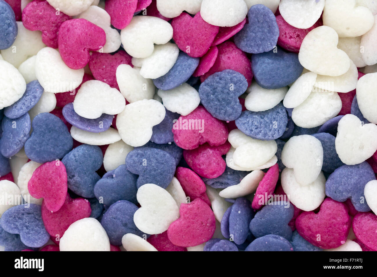Colourful heart cake sprinkles Stock Photo