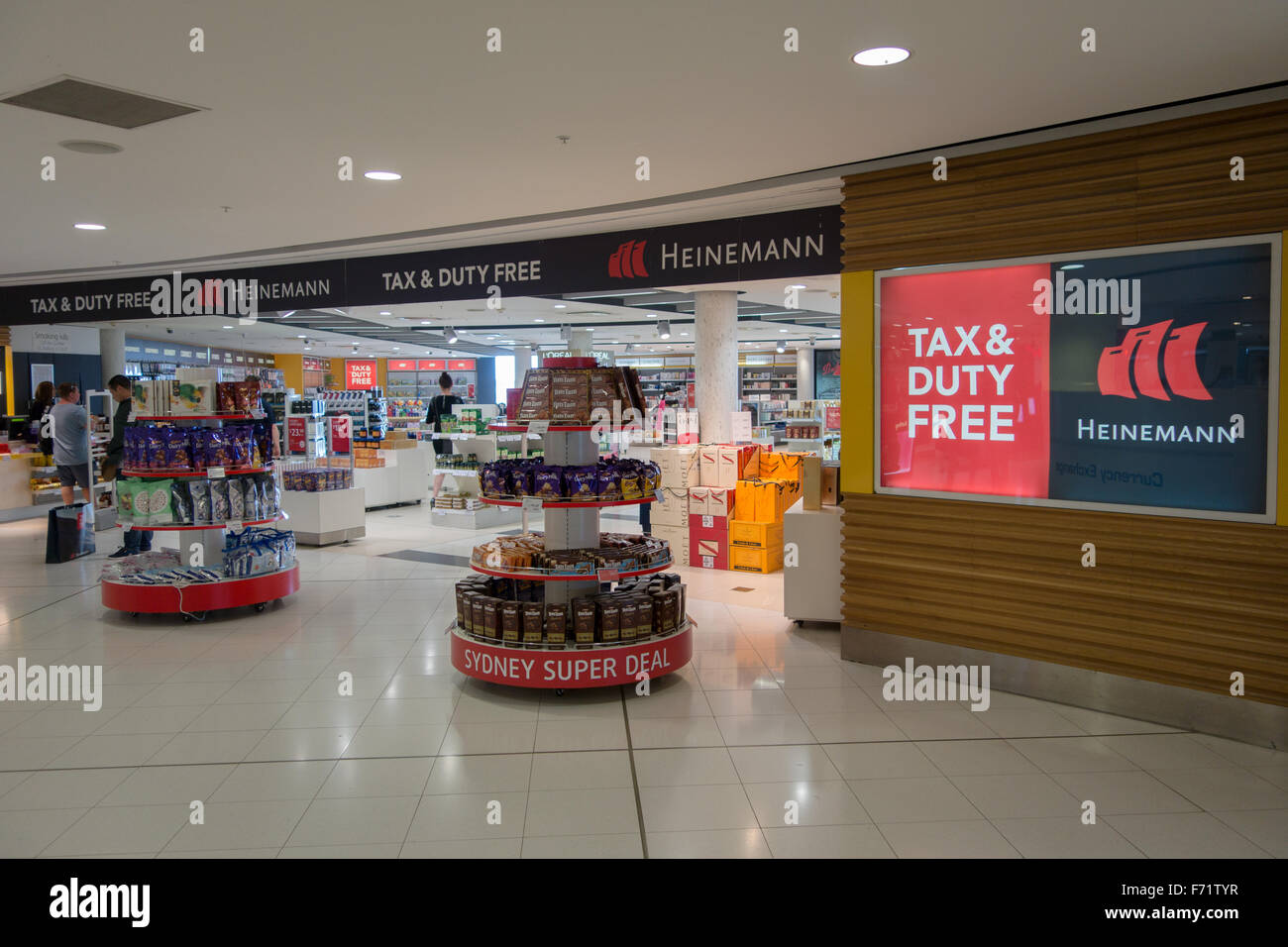 tax duty free shop inside sydney airport Stock Photo