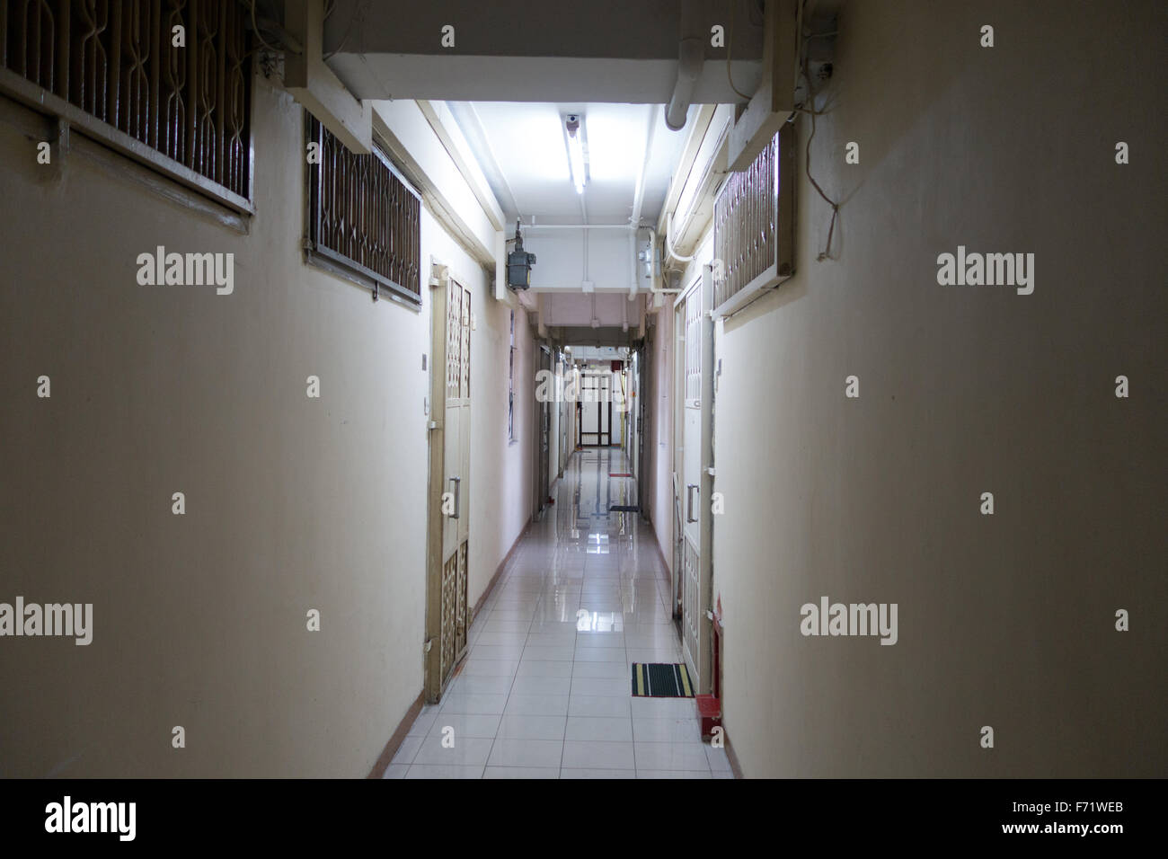 hong kong apartment hallway Stock Photo