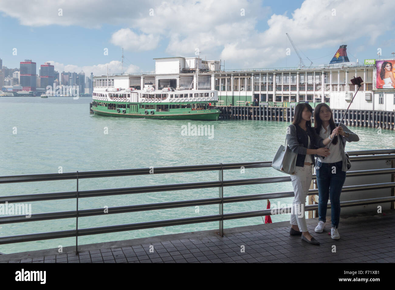 tourist selfie hong kong Stock Photo