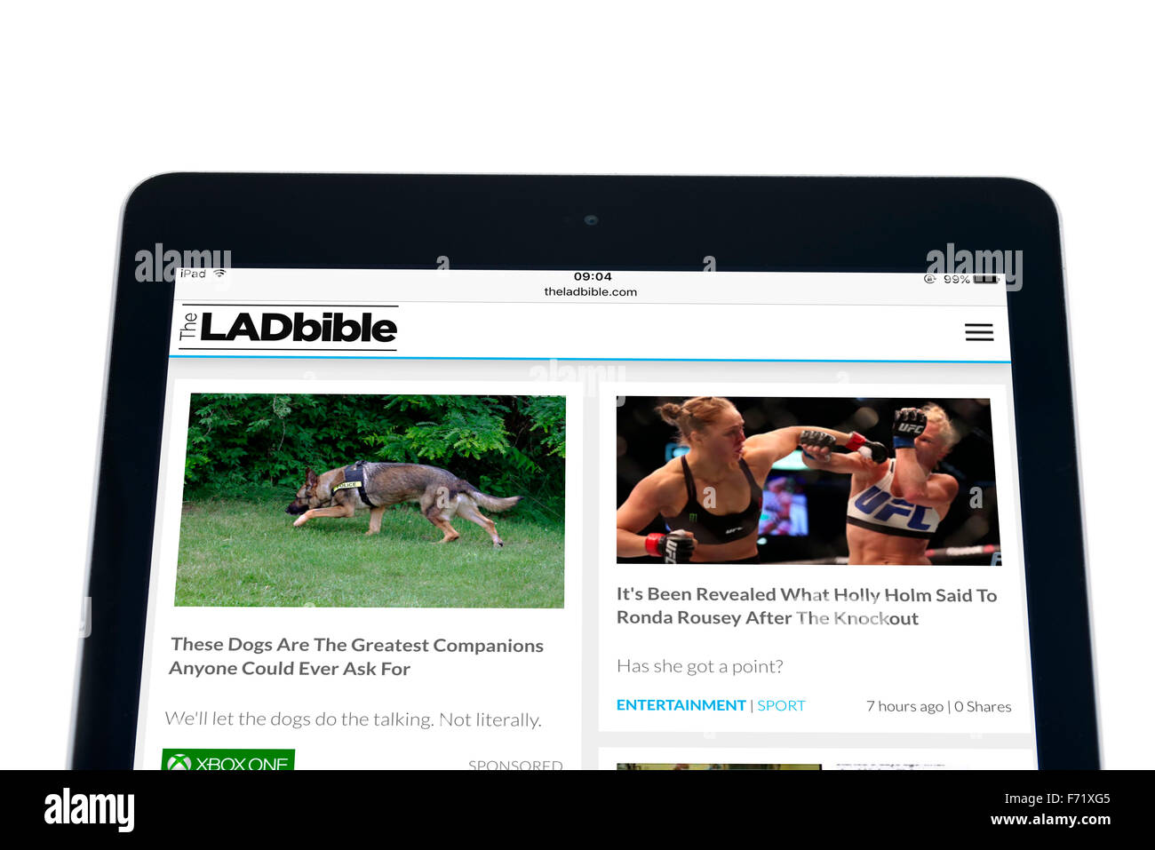 The Lad Bible website viewed on an Apple iPad Air Stock Photo
