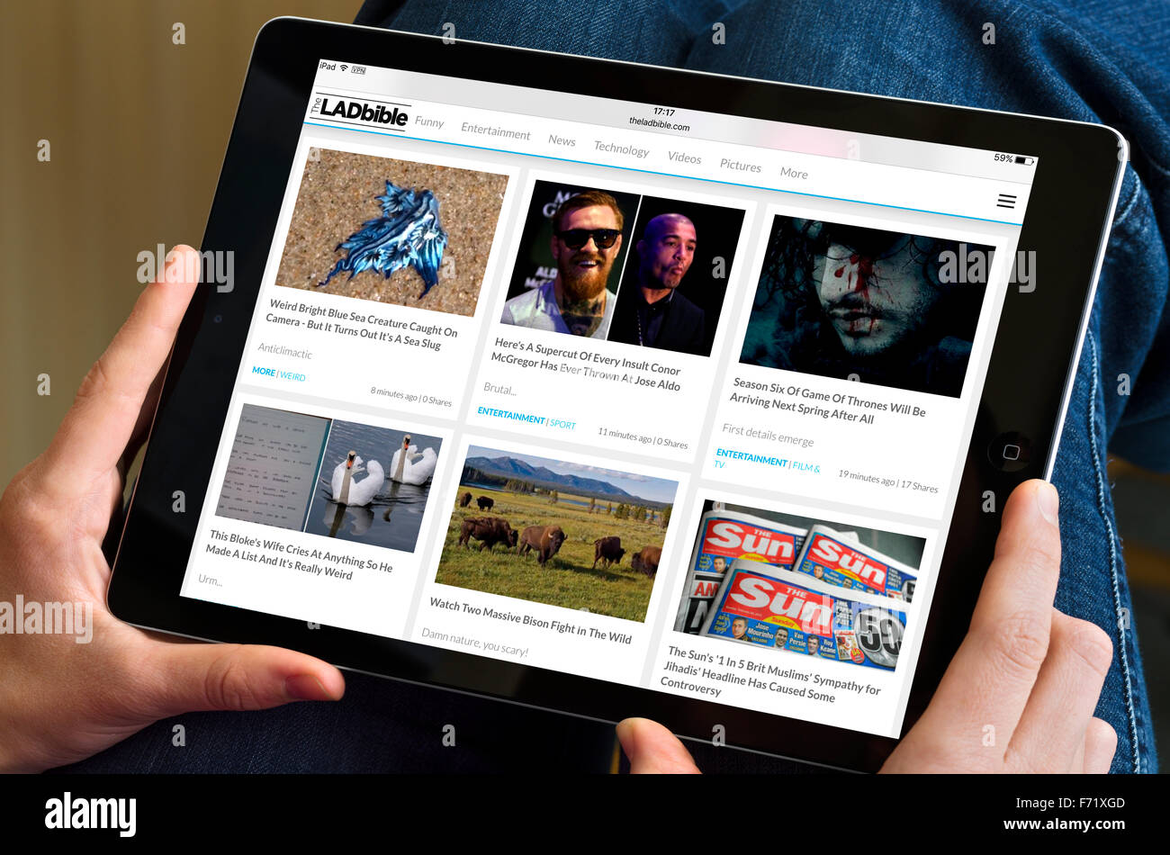 The Lad Bible website viewed on an Apple iPad Air Stock Photo