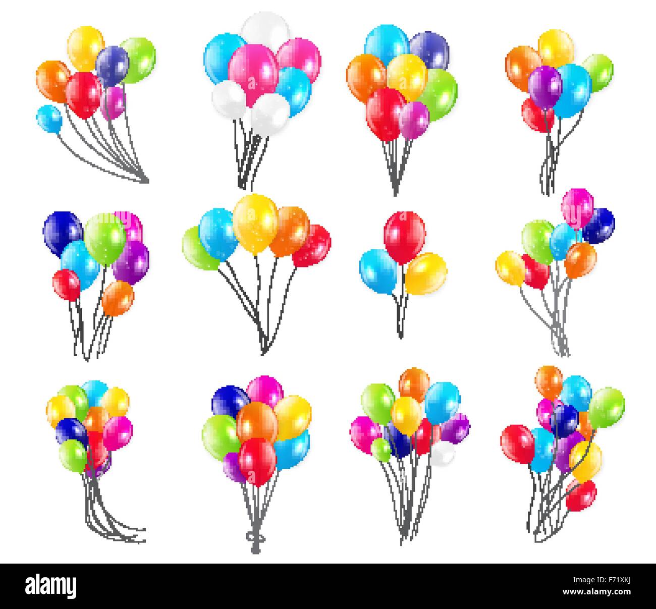 Set of Colored Balloons, Vector Illustration Stock Vector Image & Art ...