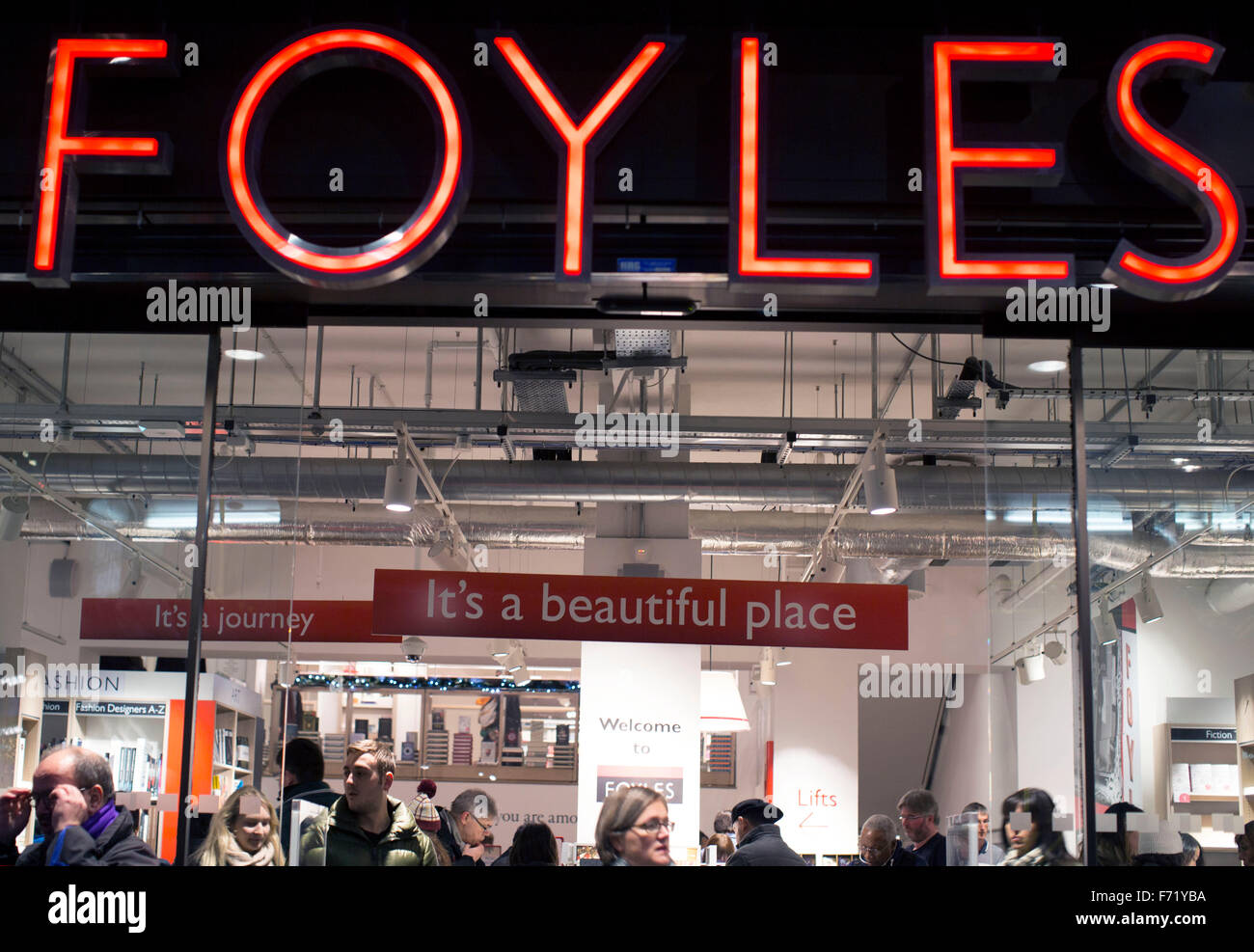 New Foyles bookshop in Charing Cross Road, London Stock Photo