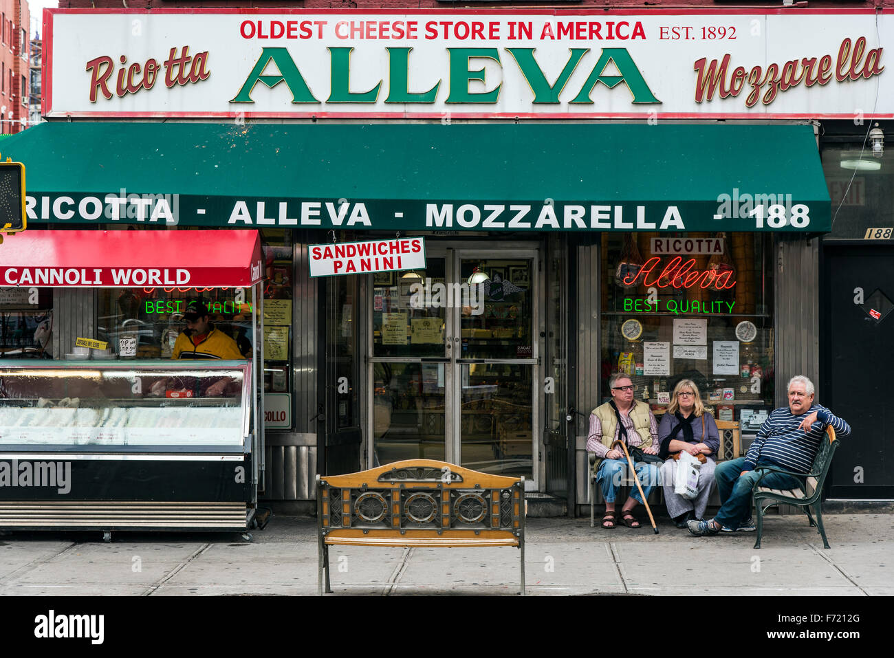 Italian specialities shop, Little Italy, Manhattan, New York, USA Stock Photo