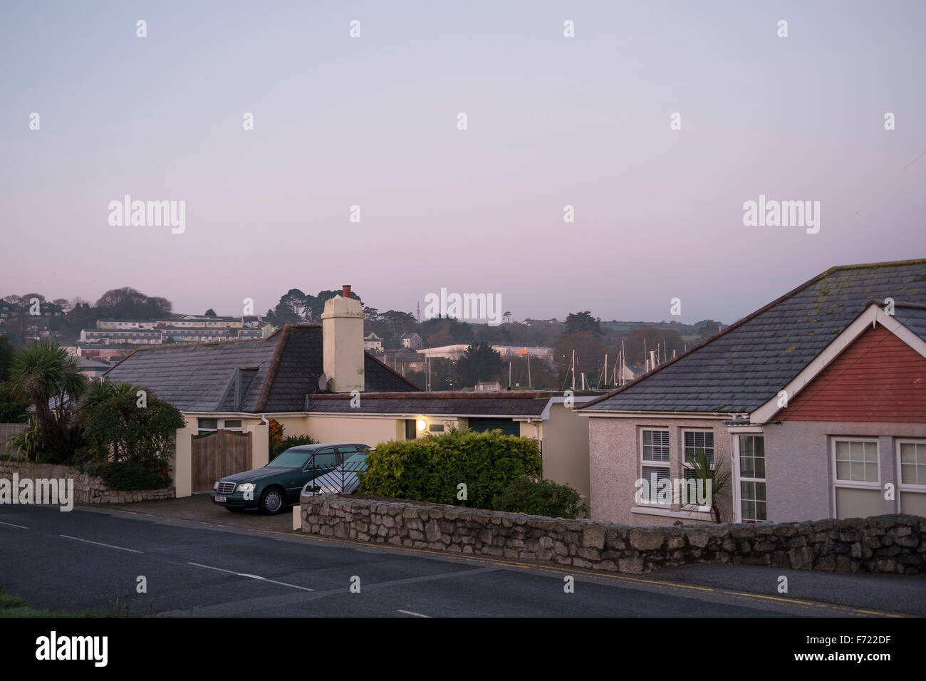 Residential houses in Falmouth, Conrwall, England Stock Photo