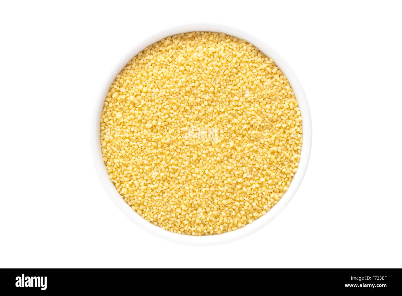 Cous cous from above in a cup isolated on white background Stock Photo