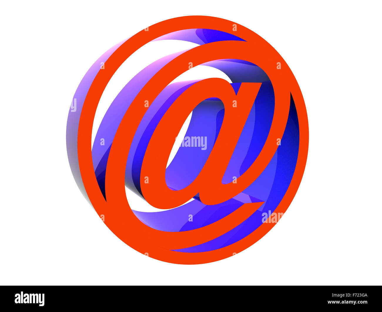 3d red e-mail icon - at @ - isolated image Stock Photo - Alamy