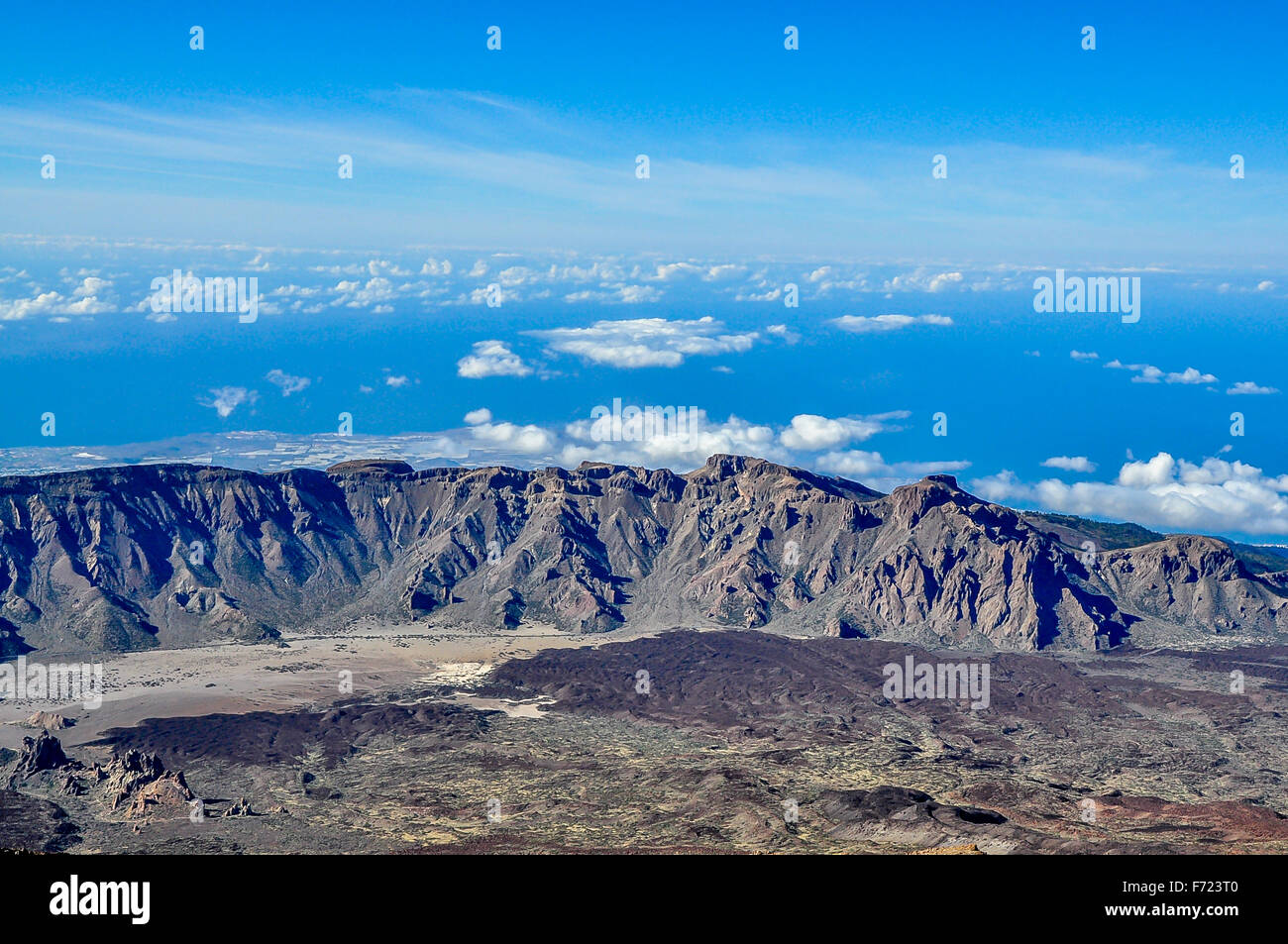 Magnificent view from Teide volcano Stock Photo