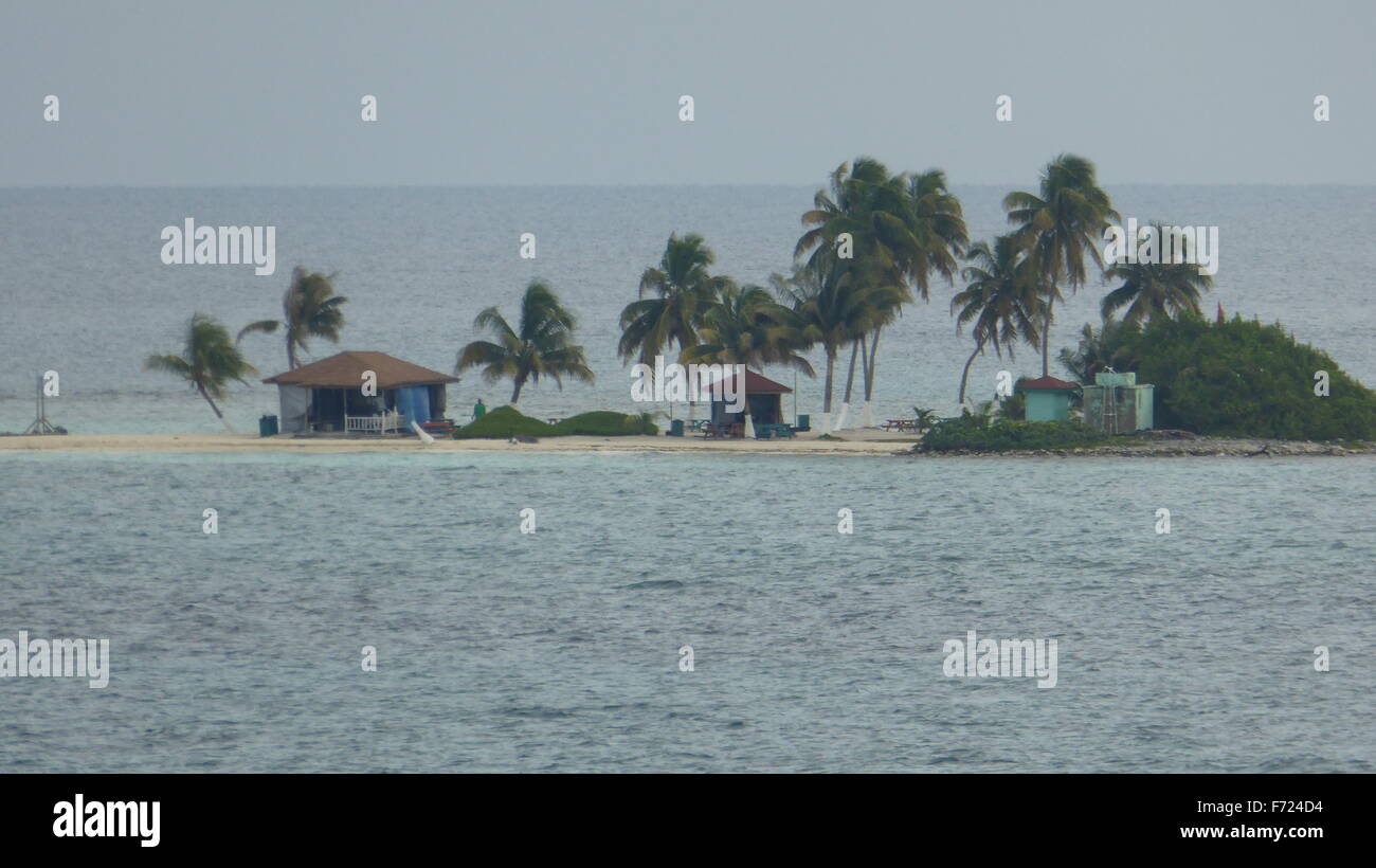 A little island in the Caribbean near Belize like Gilligan's island Stock Photo