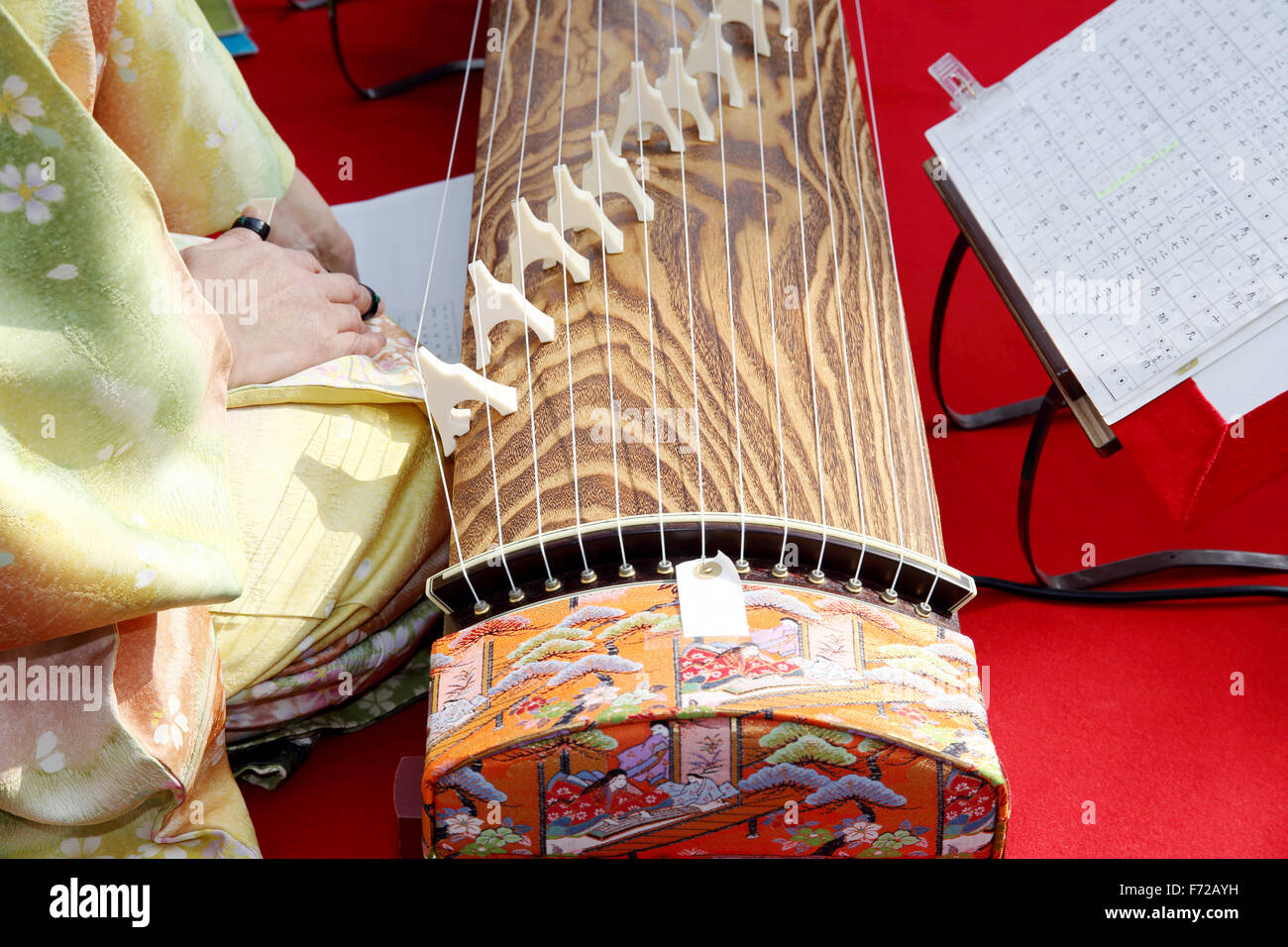 Japanese traditional koto (Japanese traditional music instrument) Stock Photo