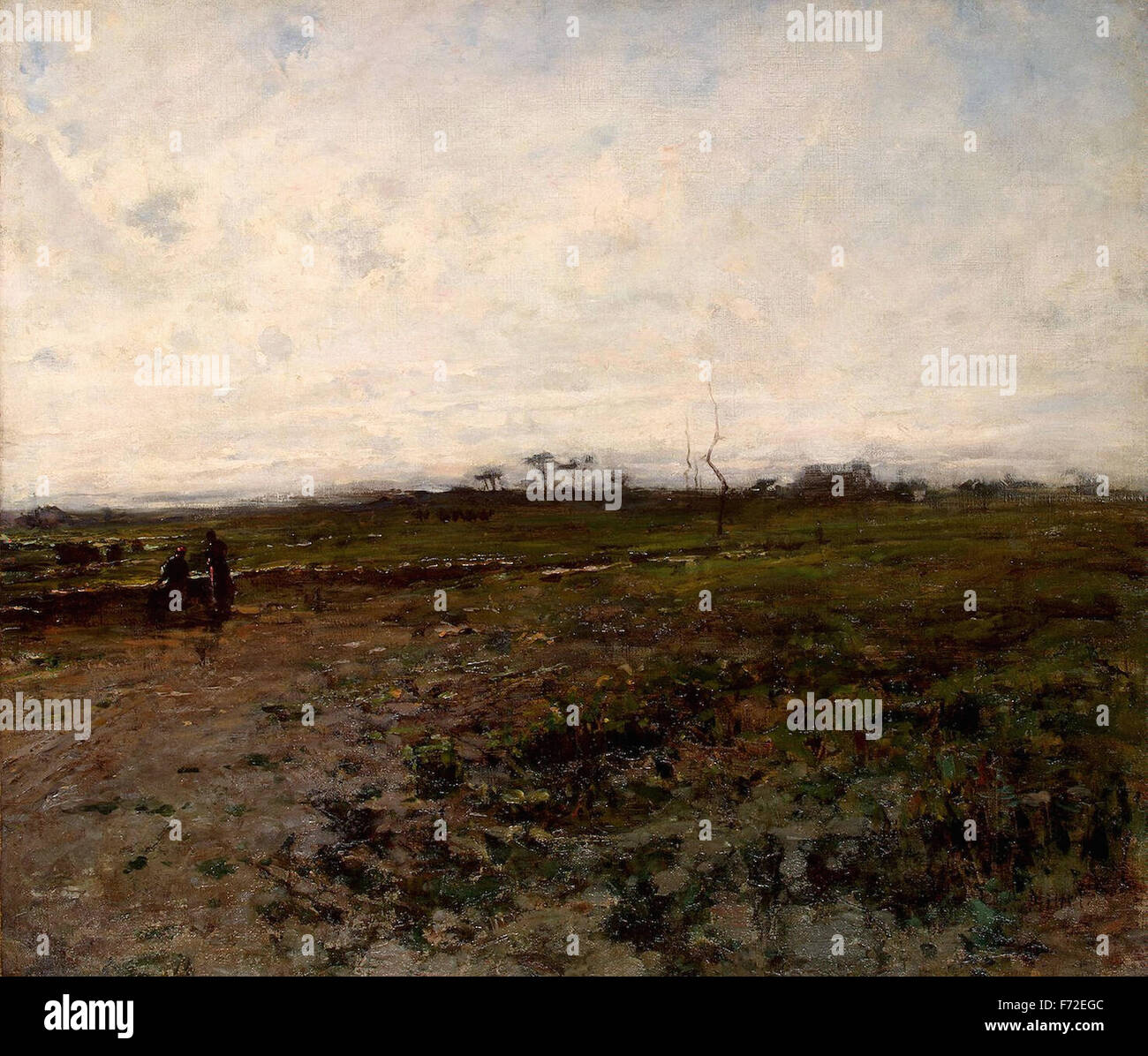 JeanFrançois Millet Landscape with Two Peasant Women Stock Photo Alamy