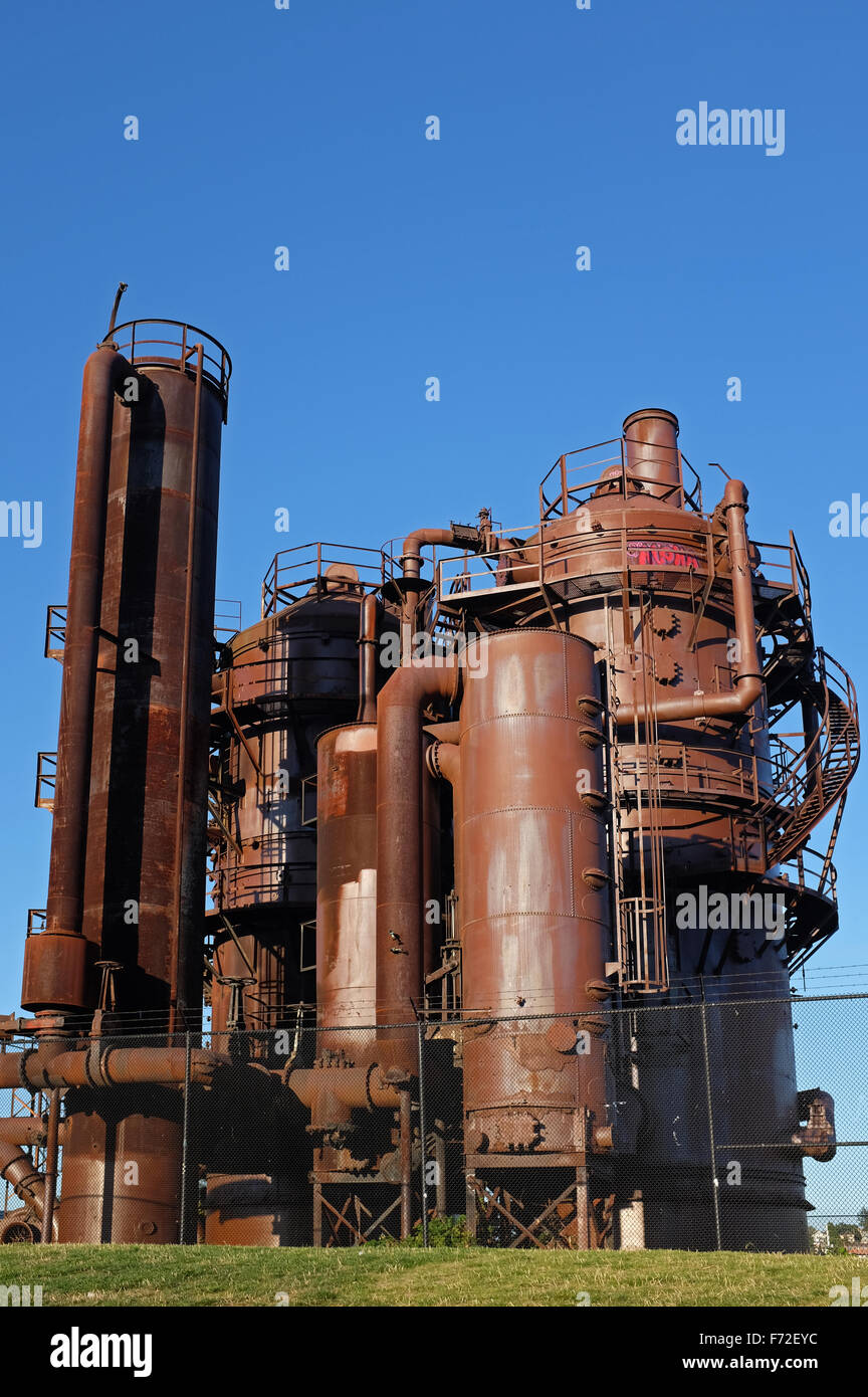 The old gasification plant, Gas Works Park in Seattle, Washington state, USA Stock Photo