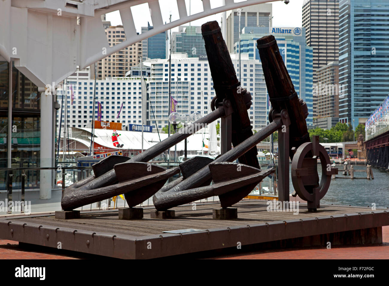 Vernon Mooring Anchors, sculpture, Australian National Maritime Museum, Darling Harbour, Sydney, NSW, New South Wales, Australia Stock Photo