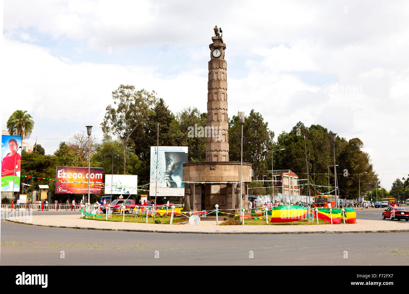 Meyazia 27 Square, clock tower, Addis Ababa, Ethiopia, Horn of Africa