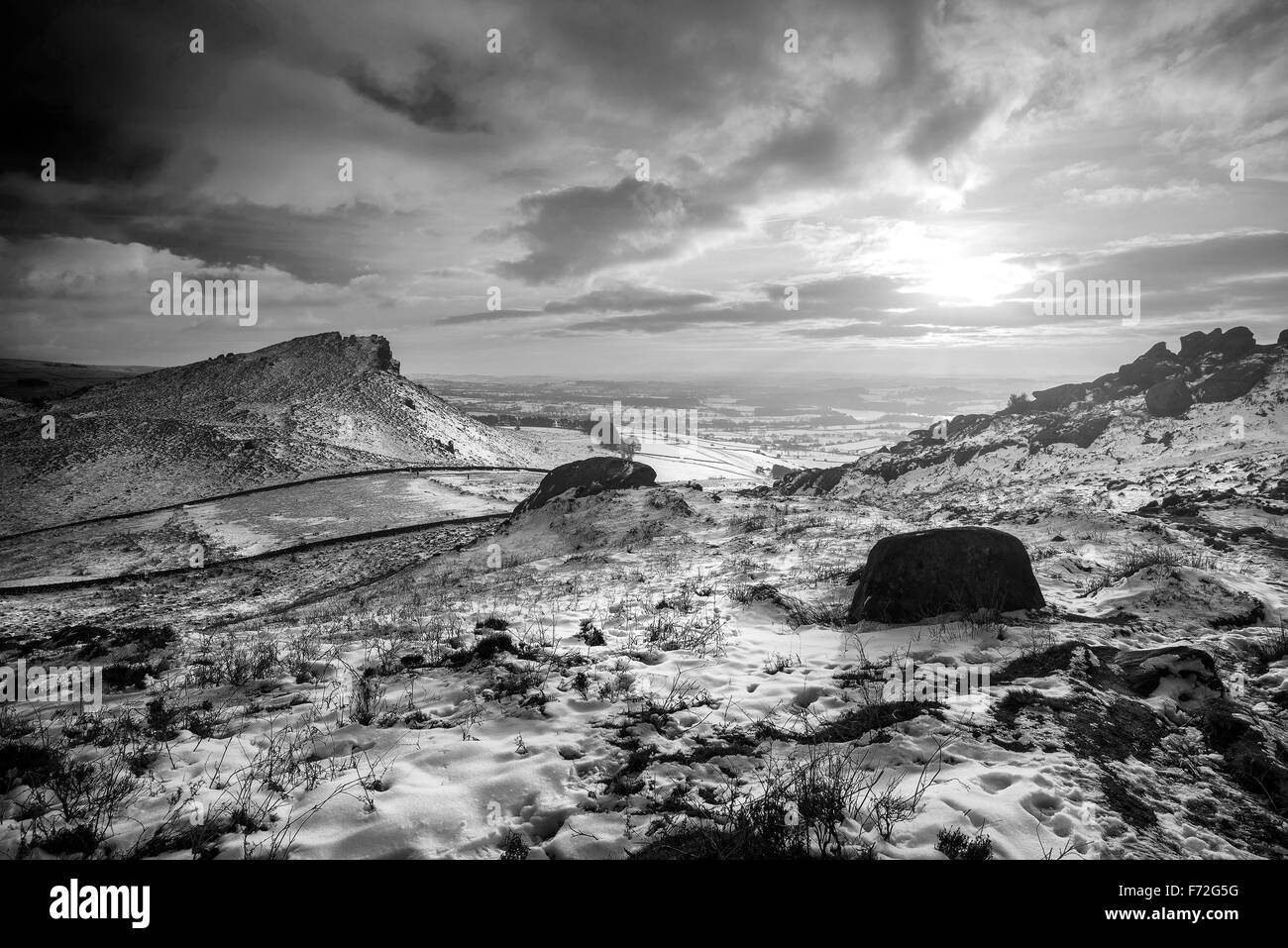 Peak district panorama Black and White Stock Photos & Images - Alamy