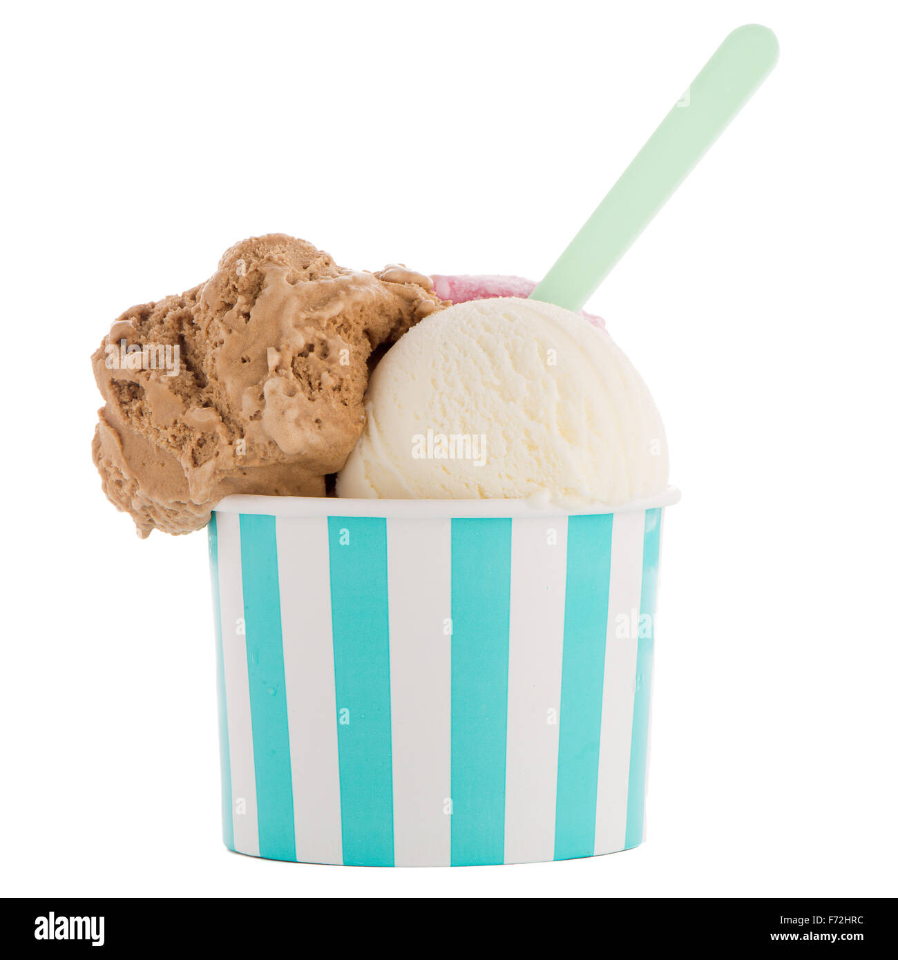 Ice cream scoop in paper cup on white background Stock Photo Alamy