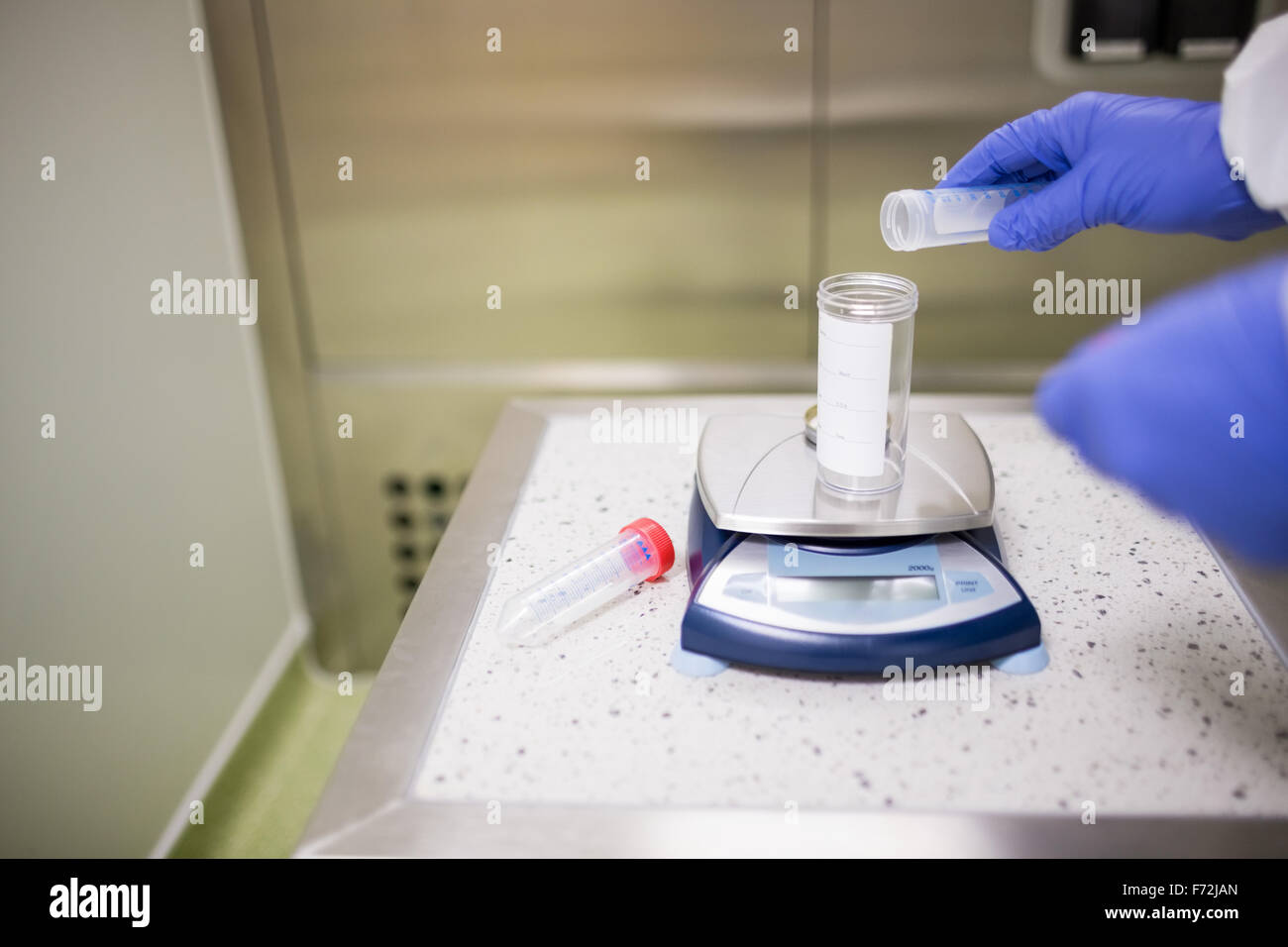 Scientist working with hazardous material Stock Photo