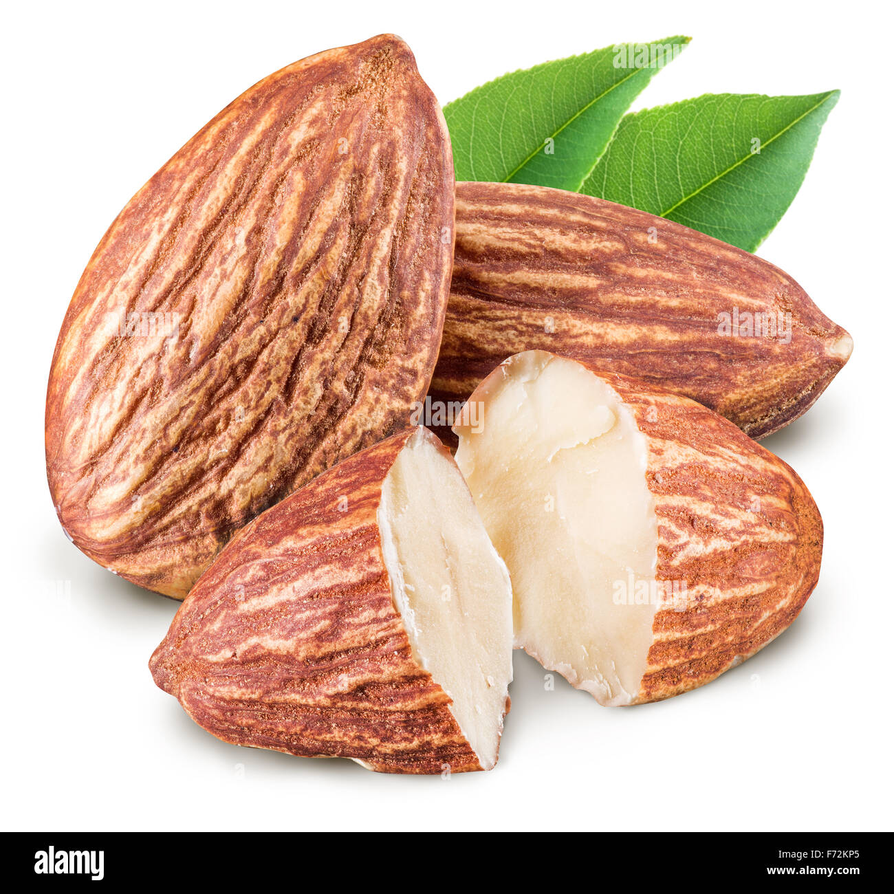 Almond nuts. File contains clipping paths. Stock Photo